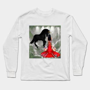 Magical Mermaid and Magical Black Unicorn Long Sleeve T-Shirt